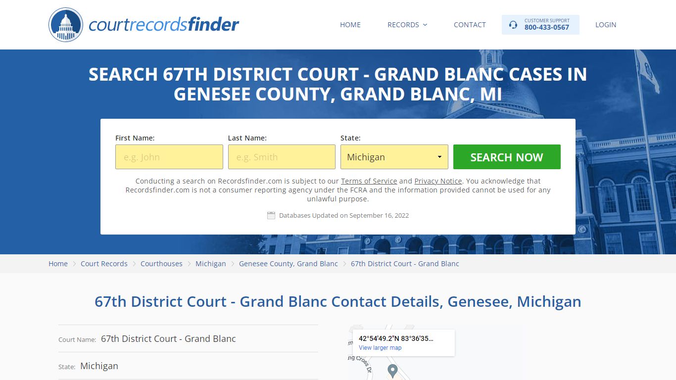 67th District Court - Grand Blanc Case Search - RecordsFinder